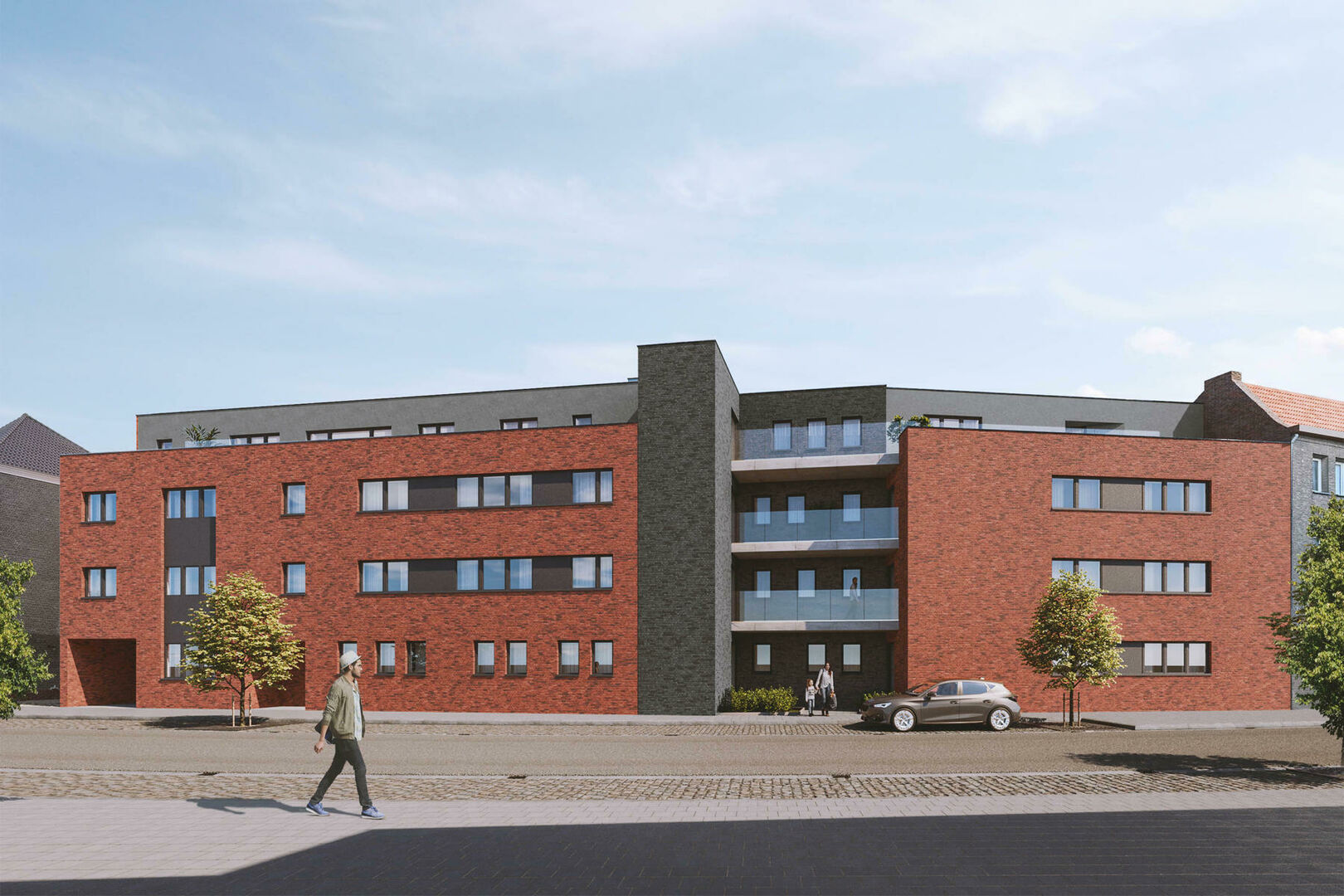 LANAKEN Stationsstraat 127-131. Residentie GroenZuyd. Een duurzaam nieuwbouwproject bestaande uit 18 royale appartementen met zonrijke terrassen en/of tuinen, pal in het centrum van Lanaken. - E-peil: 20 en beter. - Steden. inl. in aanvraag. - P:A, G: A. 