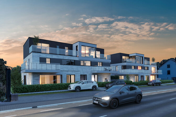 RIEMST - ZICHEN-ZUSSEN-BOLDER Visésteenweg 219. Residentie Renart: 12 state-of-te-art appartementen met comfort, afwerking en uitzonderlijke oppervlaktes als grootste troef. Elk appartement beschikt over 2 of 3 riante terrassen. Parkeerplaats bij te kope