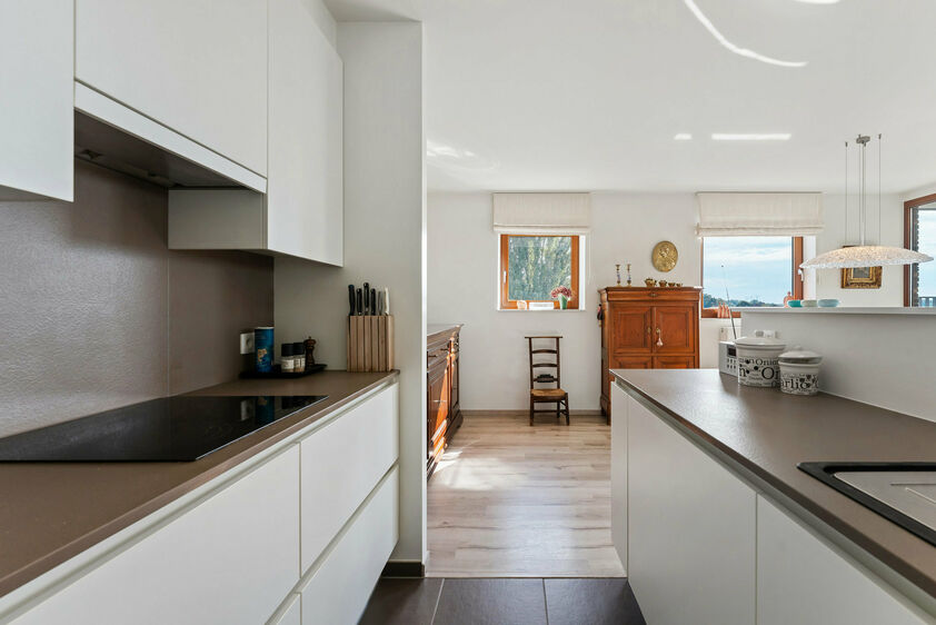 Instapklare penthouse met zonnig dakterras in hartje Bilzen

Op de bovenste verdieping van een verzorgde residentie aan de Sint-Lambertuslaan 32 ligt deze lichtrijke penthouse met een bewoonbare oppervlakte van 105 m&sup2;. Grote raampartijen zorgen de hele d